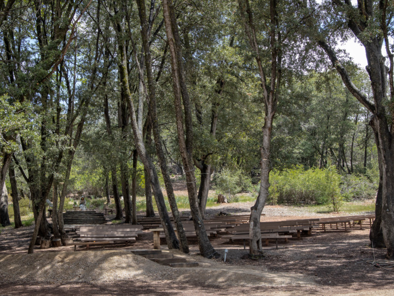 Mary's Grotto benches and altar