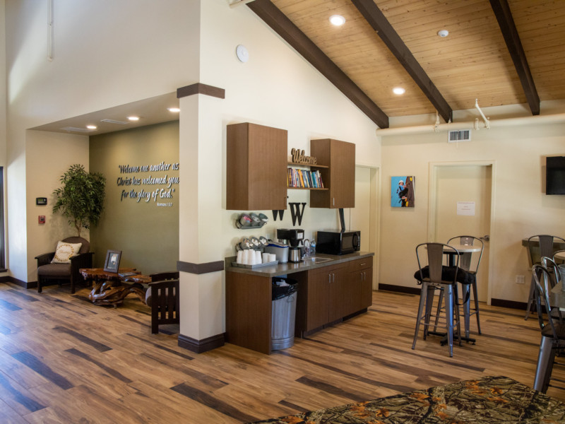 Welcome Center seating and coffee area